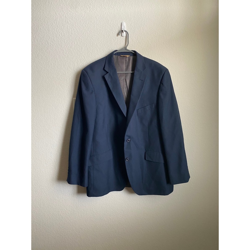 1926 Originals Haggar Men Solid Classic Blazer 46R Navy Blue Professional Office